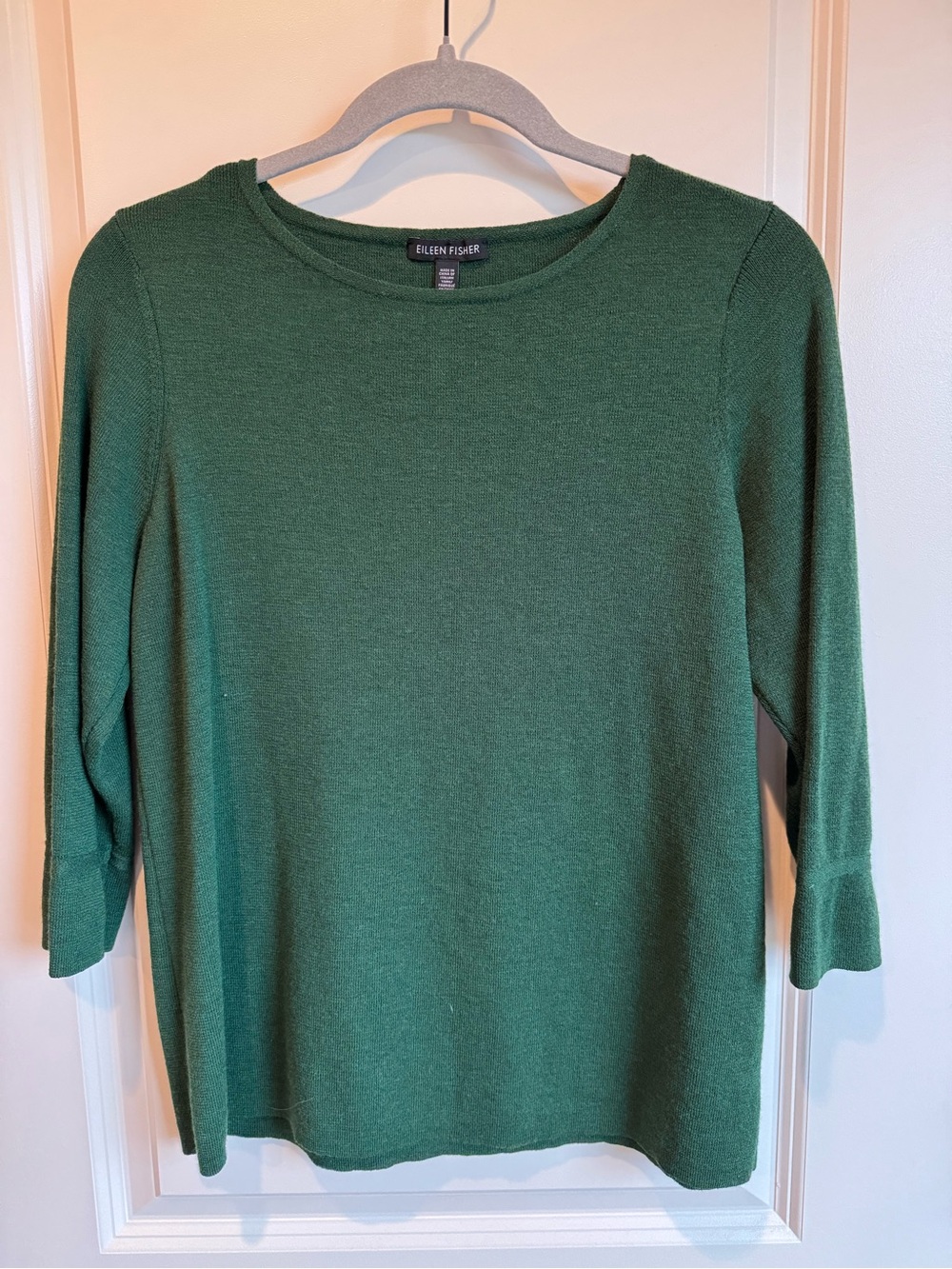 Eileen Fisher Forest Green Crewneck Pullover